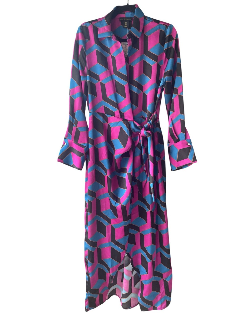House of Harlow 1960 Long Sleeve Geometric Wrap Dress - Small